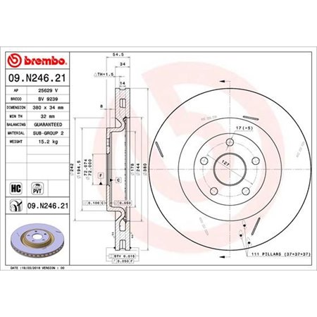 09.N246.21 Jarrulevy BREMBO