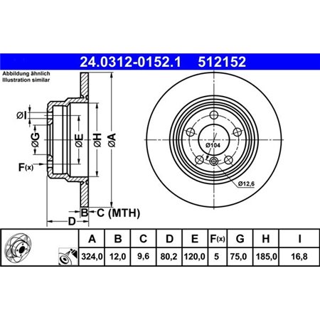 24.0312-0152.1 Brake Disc ATE