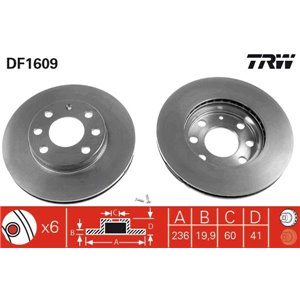 DF1609 Тормозной диск TRW - Top1autovaruosad