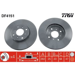 DF4151 Brake Disc TRW - Top1autovaruosad