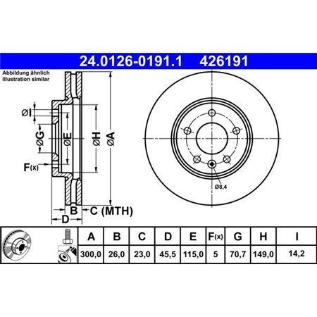 24.0126-0191.1 Bromsskiva ATE