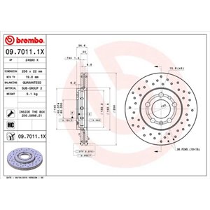 09.7011.1X Brake Disc BREMBO - Top1autovaruosad