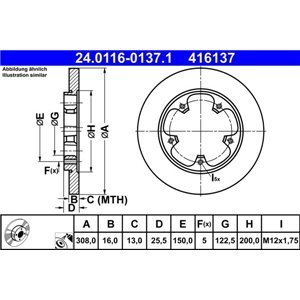 24.0116-0137.1  Brake disc ATE 