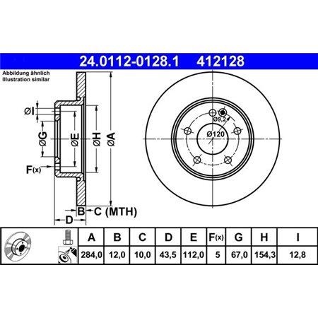 24.0112-0128.1 Тормозной диск ATE