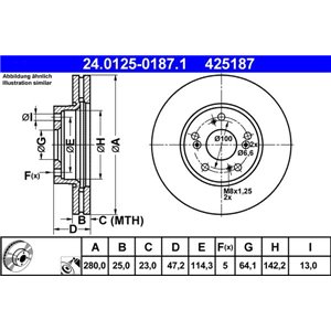 24.0125-0187.1 Тормозной диск ATE - Top1autovaruosad