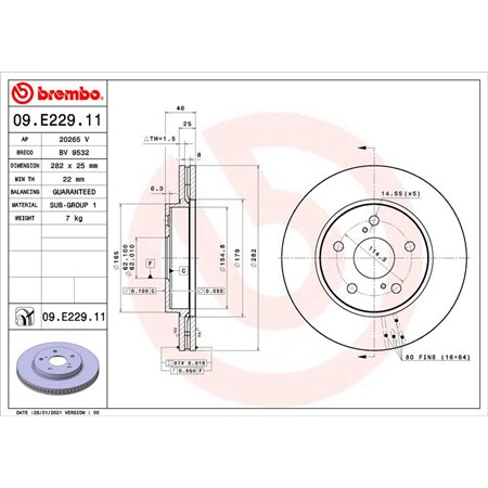 09.E229.11 Jarrulevy BREMBO