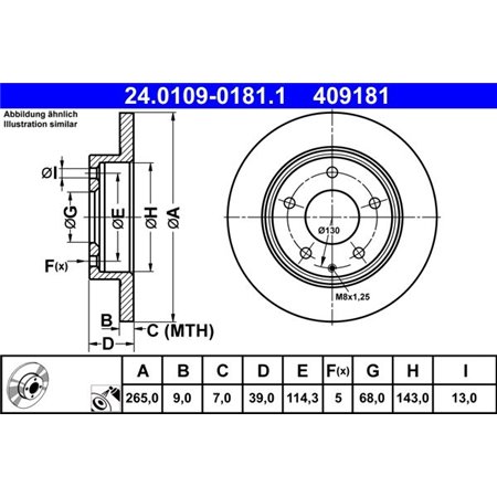 24.0109-0181.1 Brake Disc ATE