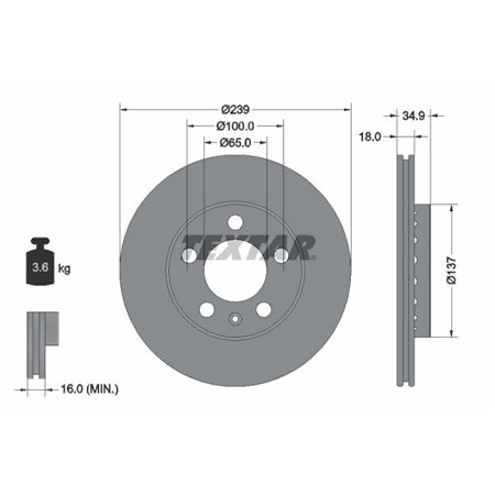 92106803 Brake Disc TEXTAR