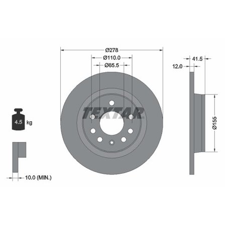 92118503 Brake Disc TEXTAR