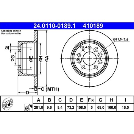 24.0110-0189.1 Brake Disc ATE