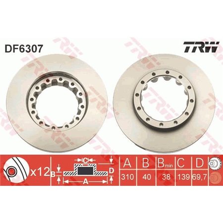 DF6307S Тормозной диск TRW     