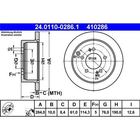 24.0110-0286.1 Bromsskiva ATE