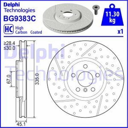 BG9383C Brake Disc DELPHI