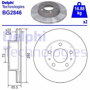 BG2846 Тормозной диск DELPHI     