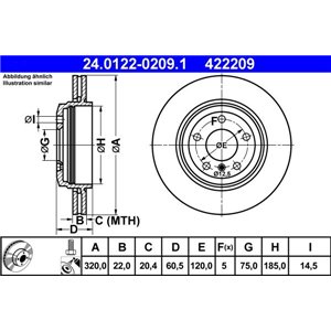 24.0122-0209.1 Тормозной диск ATE - Top1autovaruosad
