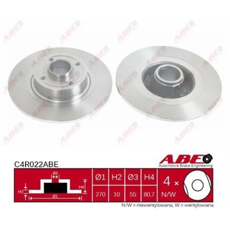 C4R022ABE Тормозной диск ABE