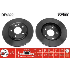 DF4322 Тормозной диск TRW - Top1autovaruosad