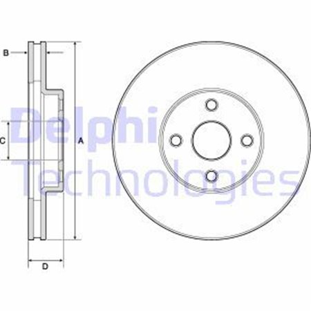 BG3780 Brake Disc DELPHI