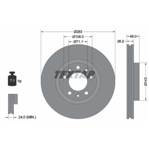 92232503 Brake Disc TEXTAR - Top1autovaruosad
