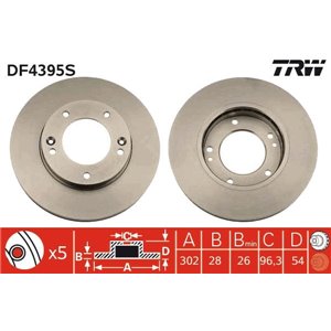 DF4395S Brake Disc TRW - Top1autovaruosad