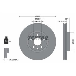 92159205 Тормозной диск TEXTAR - Top1autovaruosad