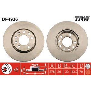 DF4936  Brake disc TRW 