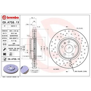 09.A758.1X  Brake disc BREMBO 