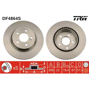DF4864S Brake Disc TRW - Top1autovaruosad