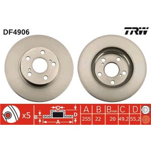 DF4906 Brake Disc TRW - Top1autovaruosad