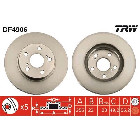 DF4906 Brake Disc TRW