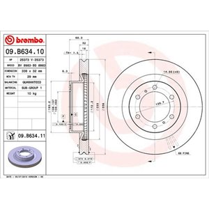 09.B634.11 Bromsskiva BREMBO - Top1autovaruosad