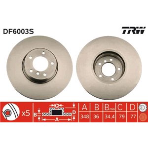 DF6003S Brake Disc TRW - Top1autovaruosad