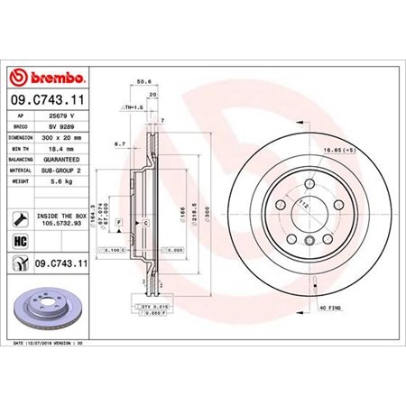 09.C743.11 Brake Disc BREMBO