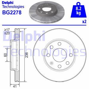 BG2278  Brake disc DELPHI 