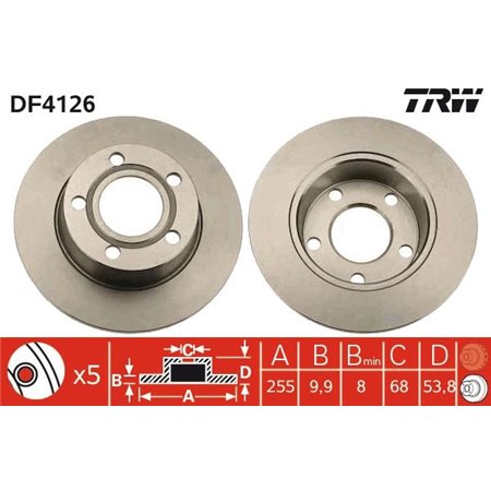 DF4126 Brake Disc TRW