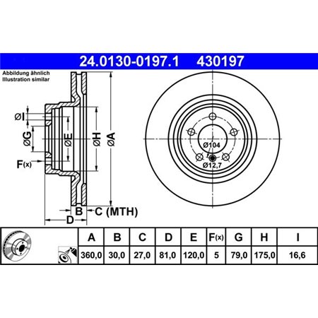 24.0130-0197.1 Brake Disc ATE