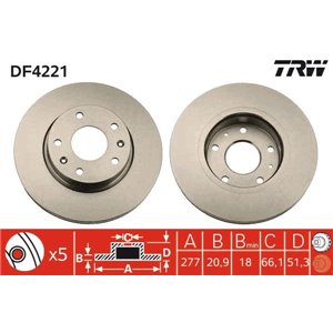 DF4221 Тормозной диск TRW - Top1autovaruosad