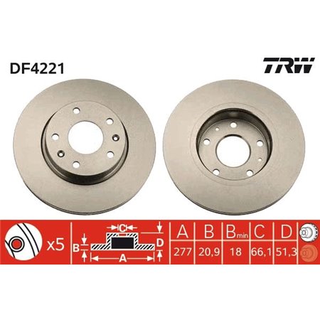 DF4221 Brake Disc TRW