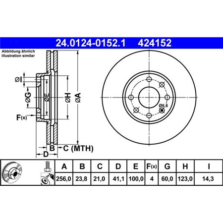 24.0124-0152.1 Brake Disc ATE