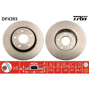 DF4393 Brake Disc TRW - Top1autovaruosad