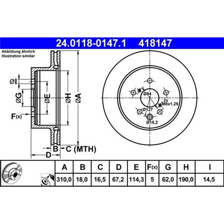 24.0118-0147.1 Brake Disc ATE