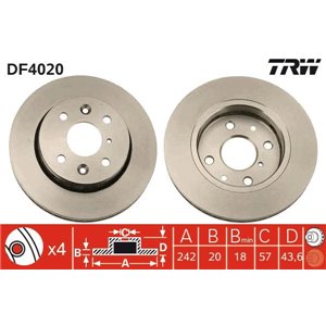 DF4020 Brake Disc TRW - Top1autovaruosad