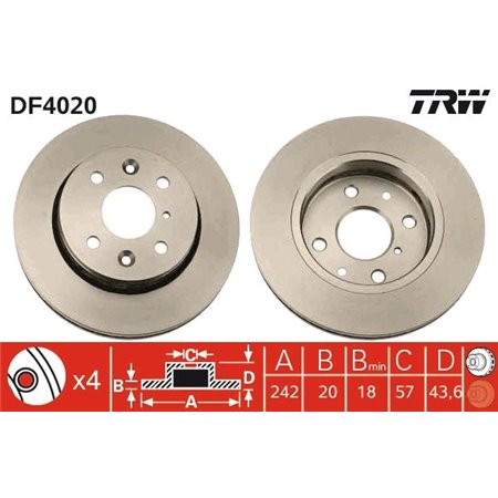 DF4020 Brake Disc TRW