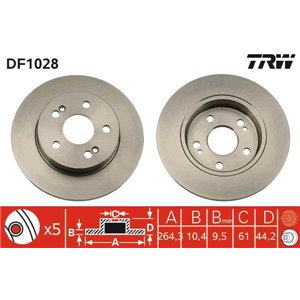 DF1028  Brake disc TRW 
