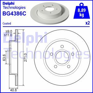 BG4386C Тормозной диск DELPHI     