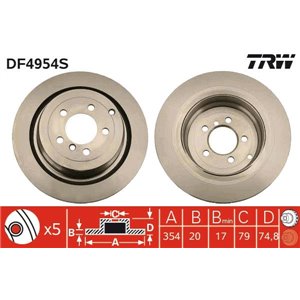 DF4954S  Brake disc TRW 