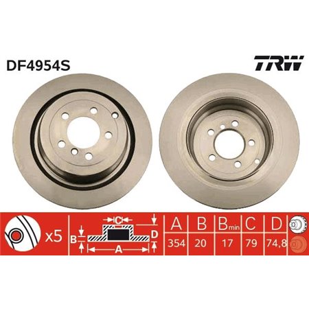 DF4954S Тормозной диск TRW
