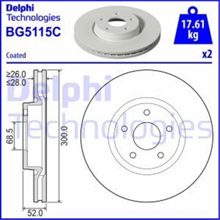 BG5115C Тормозной диск DELPHI     