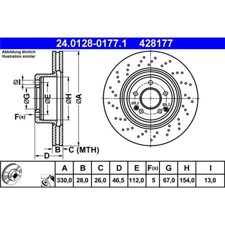 24.0128-0177.1 Brake Disc ATE