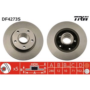 DF4273S Тормозной диск TRW - Top1autovaruosad